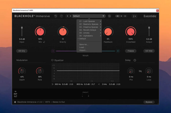 Eventide Blackhole Immersive v1.3.0 VST3, AAX x64